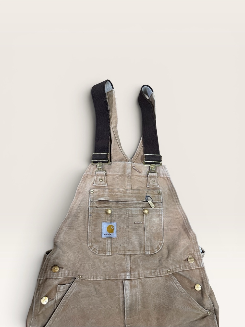 Vintage 2016 Carhartt R37 Duck Bib Overalls Brown 32x30 - Picture 5 of 6